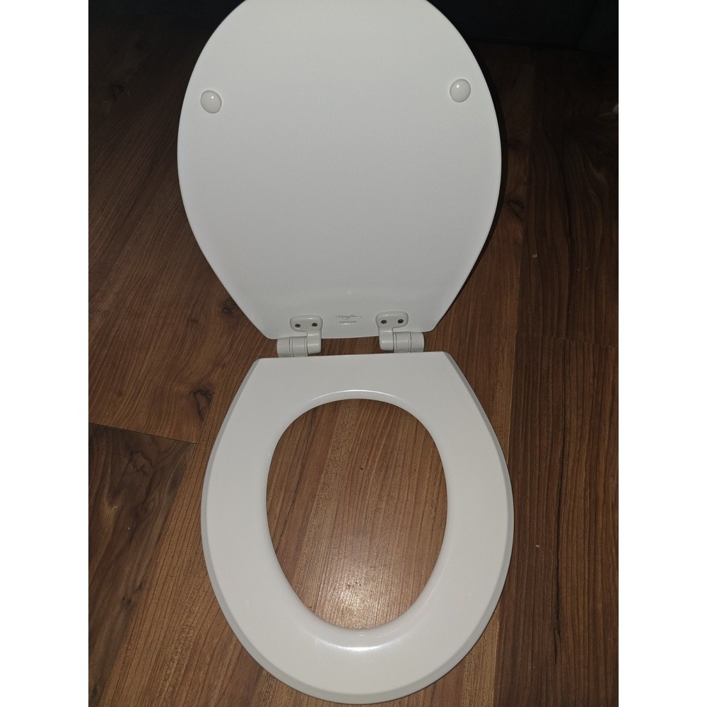 Bemis 30015000 Closed Front Toilet Seat White Mayfair Round Plastic Soft Close
